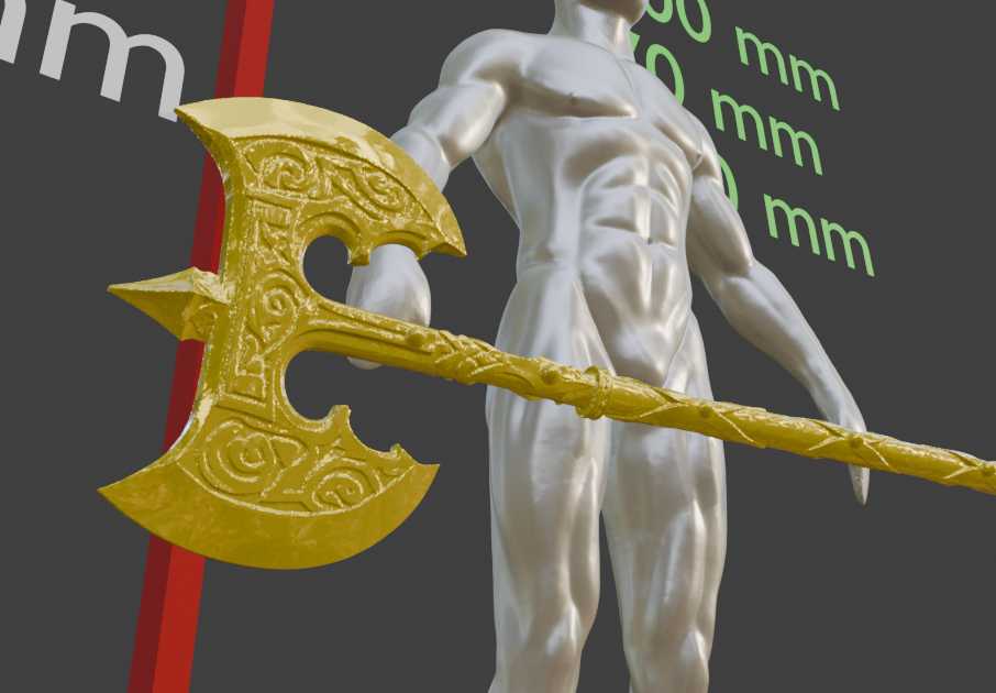 Mini Steel Great Axe Non functional Durable Plastic Replica Cosplay Piece