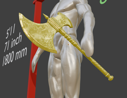 Mini The Battle Axe Non functional Durable Plastic Replica Cosplay Piece