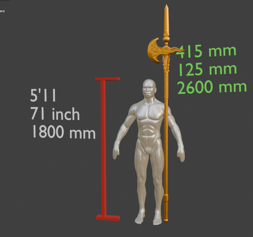 Mini Banished Knight's Halberd Miniature Format