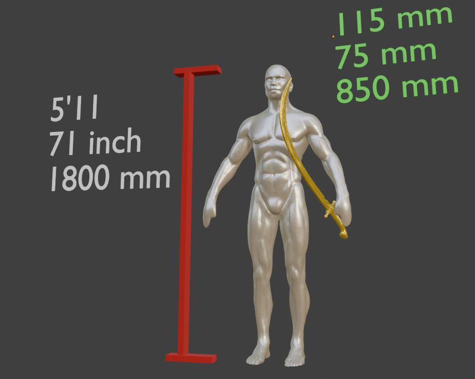 Mini Bandit's Curved Sword Miniature Format