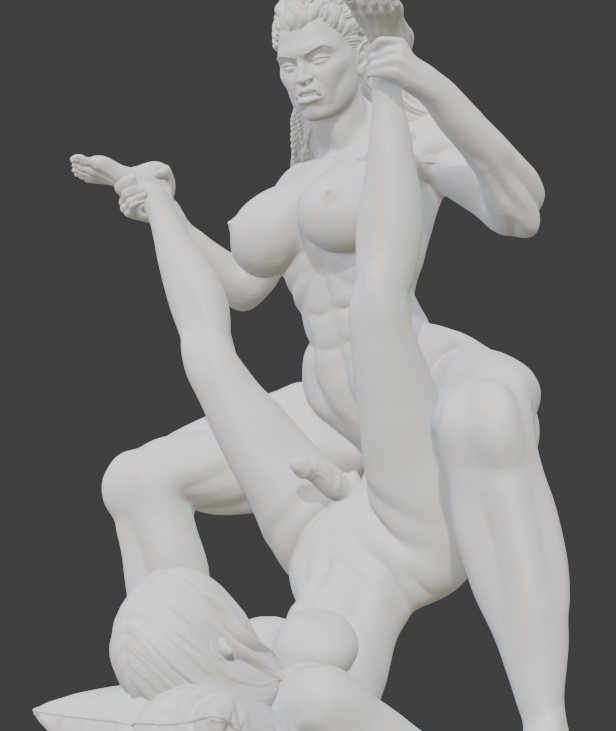Transgender "Orc and her mistress" Erotic Art Sculpture and figurine