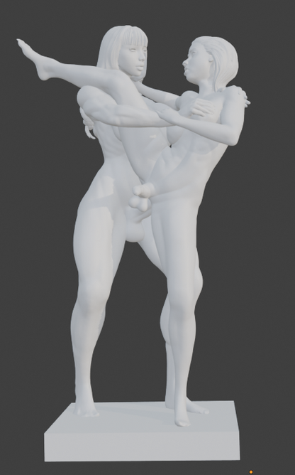 Transgender "Side Love" Erotic Art Sculpture and figurine