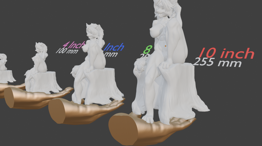 Nude Furry Girl Statue | Female Cat Sculpture | Fantasy Feline Woman Figurine | Anthro Female Art | Furry Decor | Multiple Colors & Sizes
