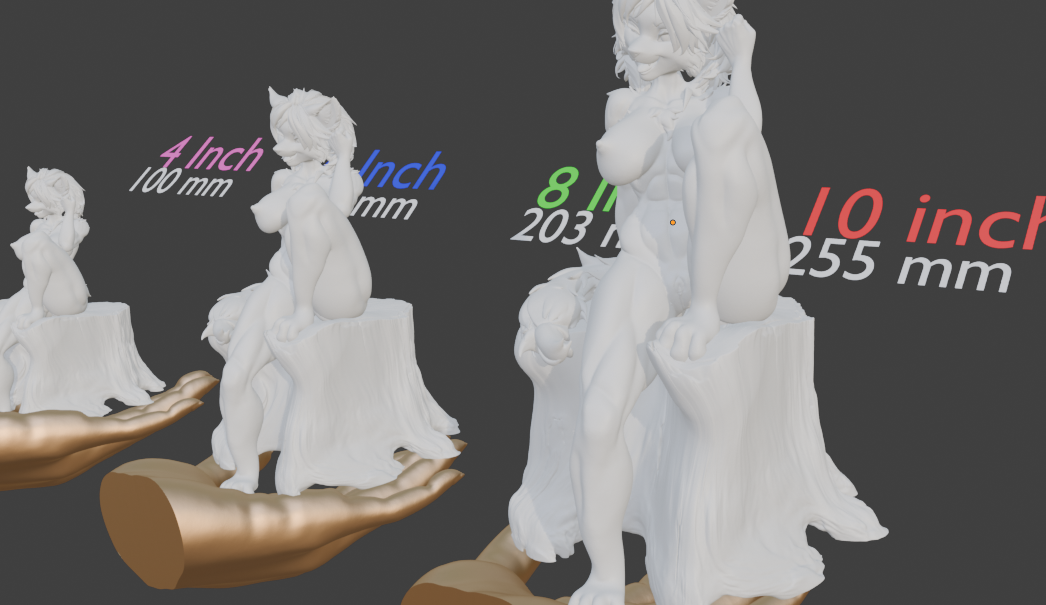 Nude Furry Girl Statue | Female Cat Sculpture | Fantasy Feline Woman Figurine | Anthro Female Art | Furry Decor | Multiple Colors & Sizes