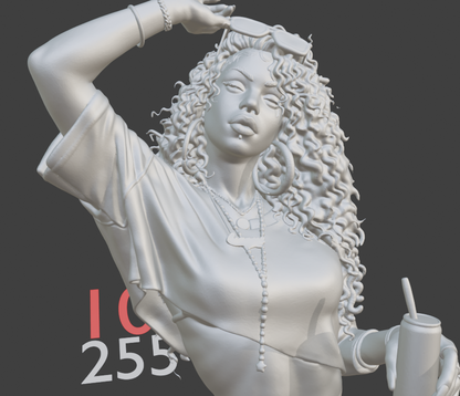 Miami Crime Game Inspired Cover Girl statue | Female Gamer Sculpture | Modern Video Game Style Statue | Collector Display Decor (Copy)