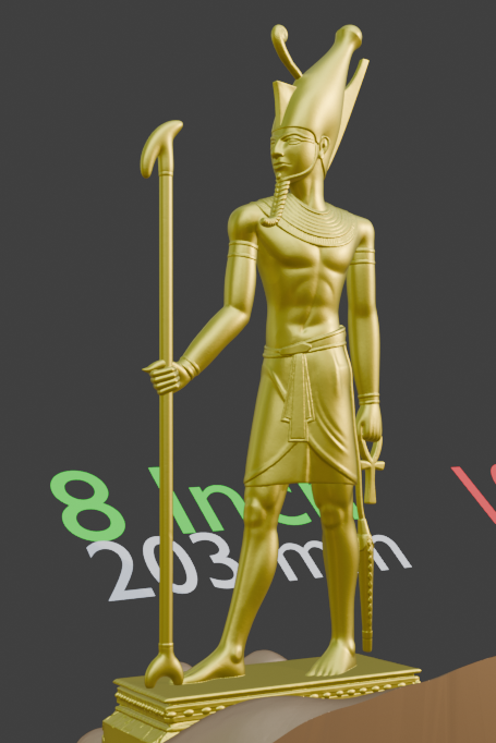 Atum Statue | Antique Gold Egyptian Creator God Sculpture | Ancient Egypt Primordial Deity Figurine | Egyptian Mythology Decor
