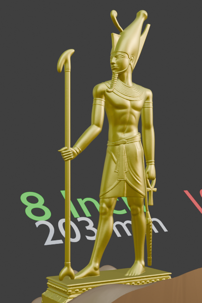 Atum Statue | Antique Gold Egyptian Creator God Sculpture | Ancient Egypt Primordial Deity Figurine | Egyptian Mythology Decor
