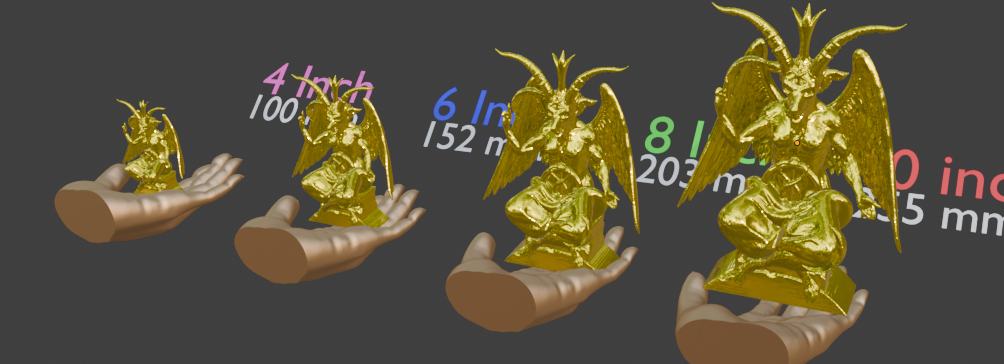 Baphomet Statue | Gold Occult Goat Deity Sculpture | Winged Baphomet Figurine | Gothic Alchemy & Esoteric Art Decor