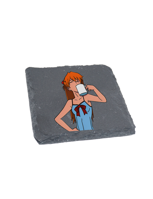 Asuka Evangelion Slate Coaster Resin Print