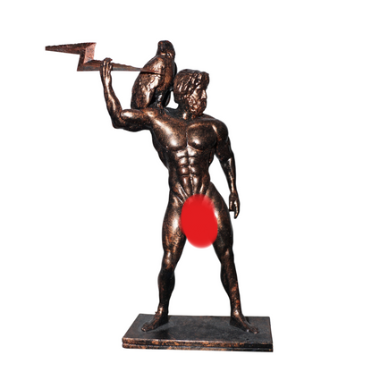 Zeus Statue with Lightning Bolt & Eagle | Greek God Sculpture | King of Olympus Figurine | Greek Mythology Decor | Multiple Sizes & Colors