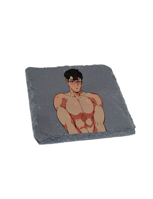 Handsome Anime Man Yaoi Slate Coaster Resin Print