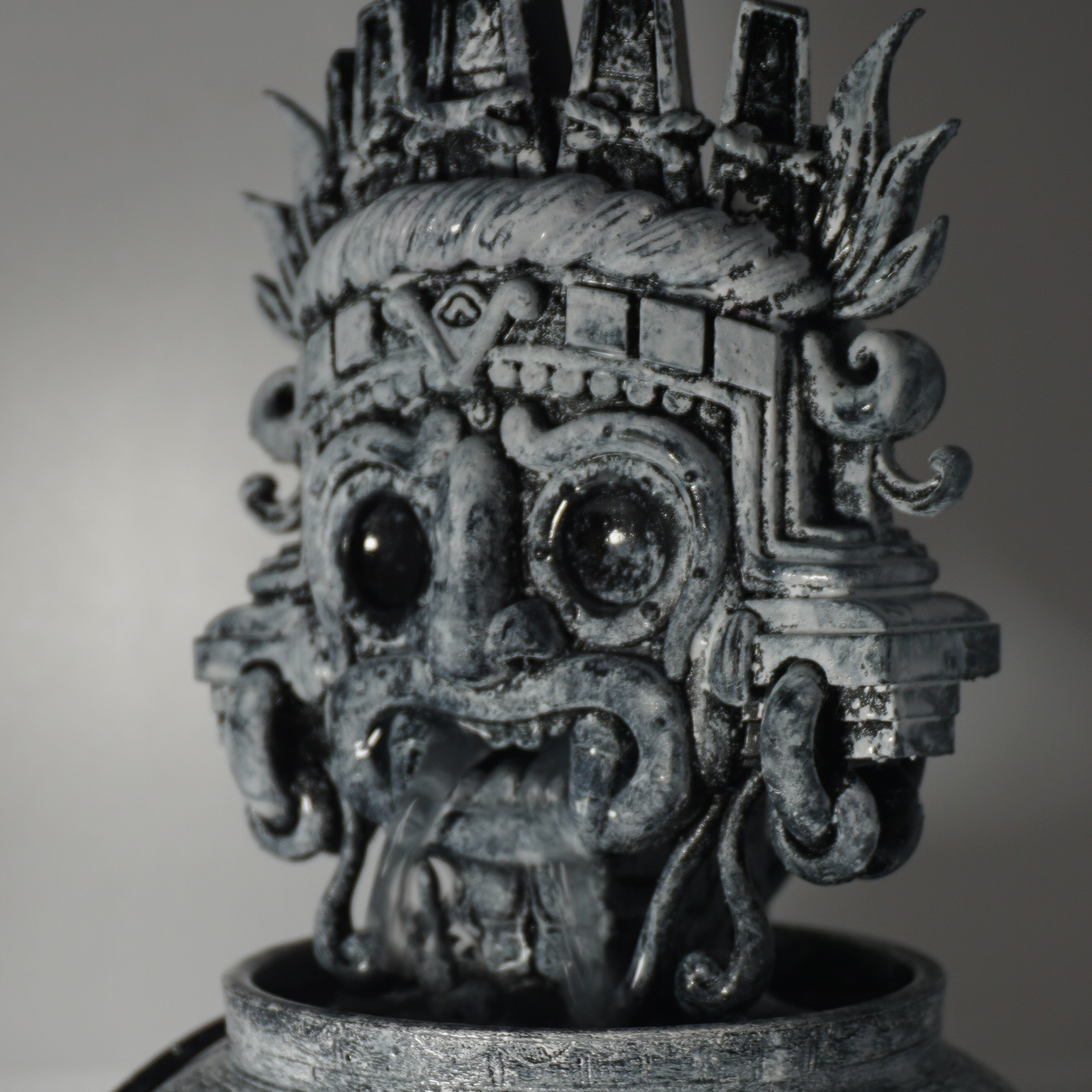 Aztec Tlaloc Rain God tabletop water Fountain