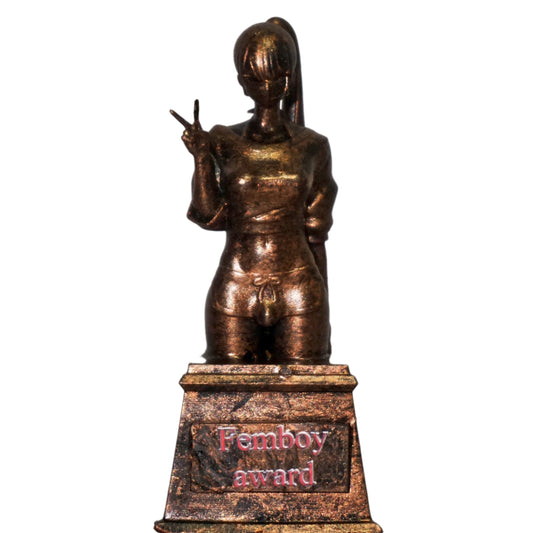 Femboy Award Statue | Feminine Boy Trophy | Queer Funny Award Sculpture | LGBTQ+ Femboy Figurine | Novelty Trophy | Multiple Colors