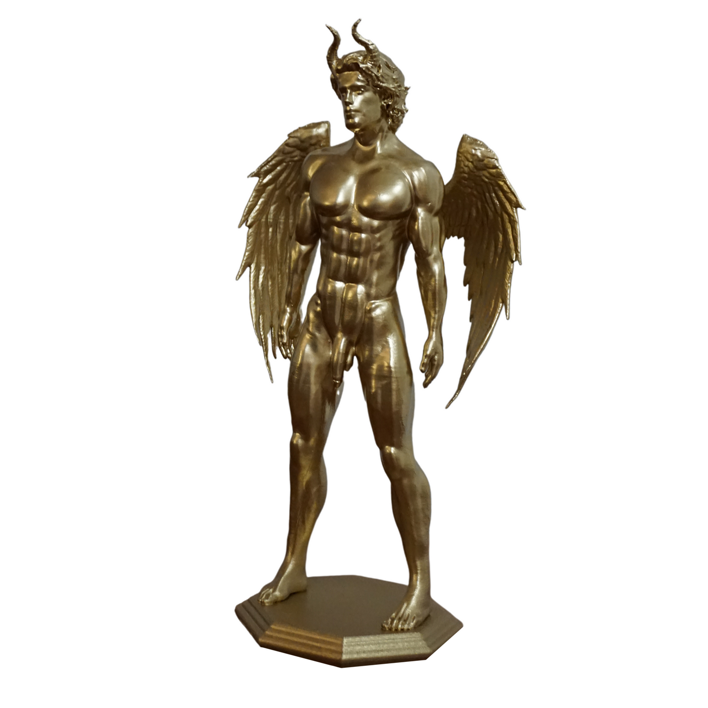 Winged Demon Statue | Nude Male Demon Sculpture | Gothic Fantasy Figure | Dark Angel Statue | Occult Gothic Decor | Demon Art Sculpture