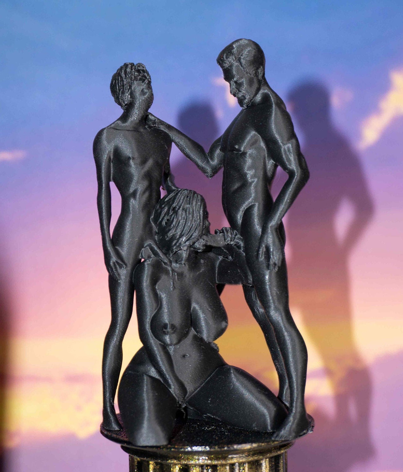 Female, Two Males, Favor for two - Sculpture and Tabletop Decoration Statue