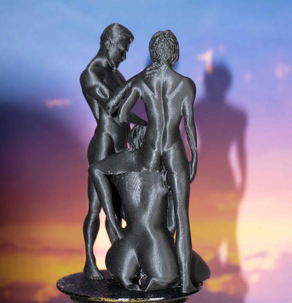 Female, Two Males, Favor for two - Sculpture and Tabletop Decoration Statue