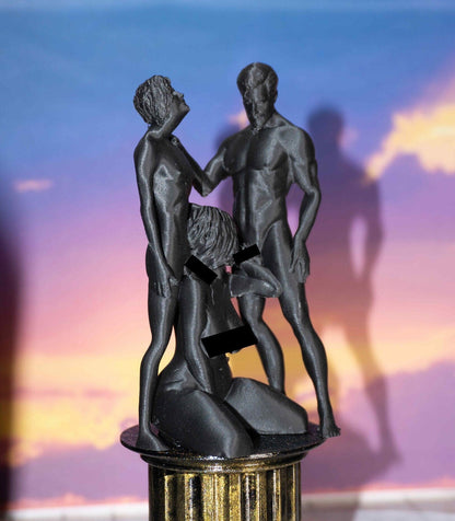 Female, Two Males, Favor for two - Sculpture and Tabletop Decoration Statue