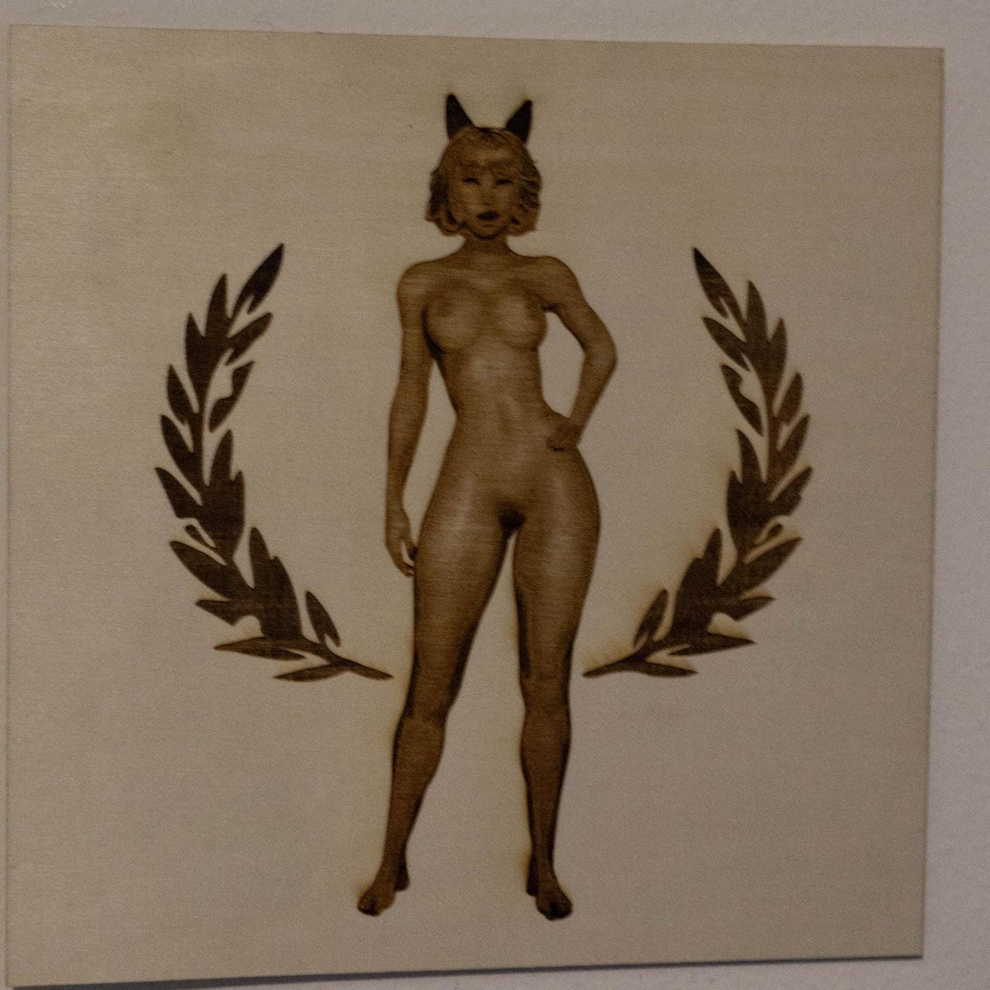 Kitty Woman Wooden Art Piece
