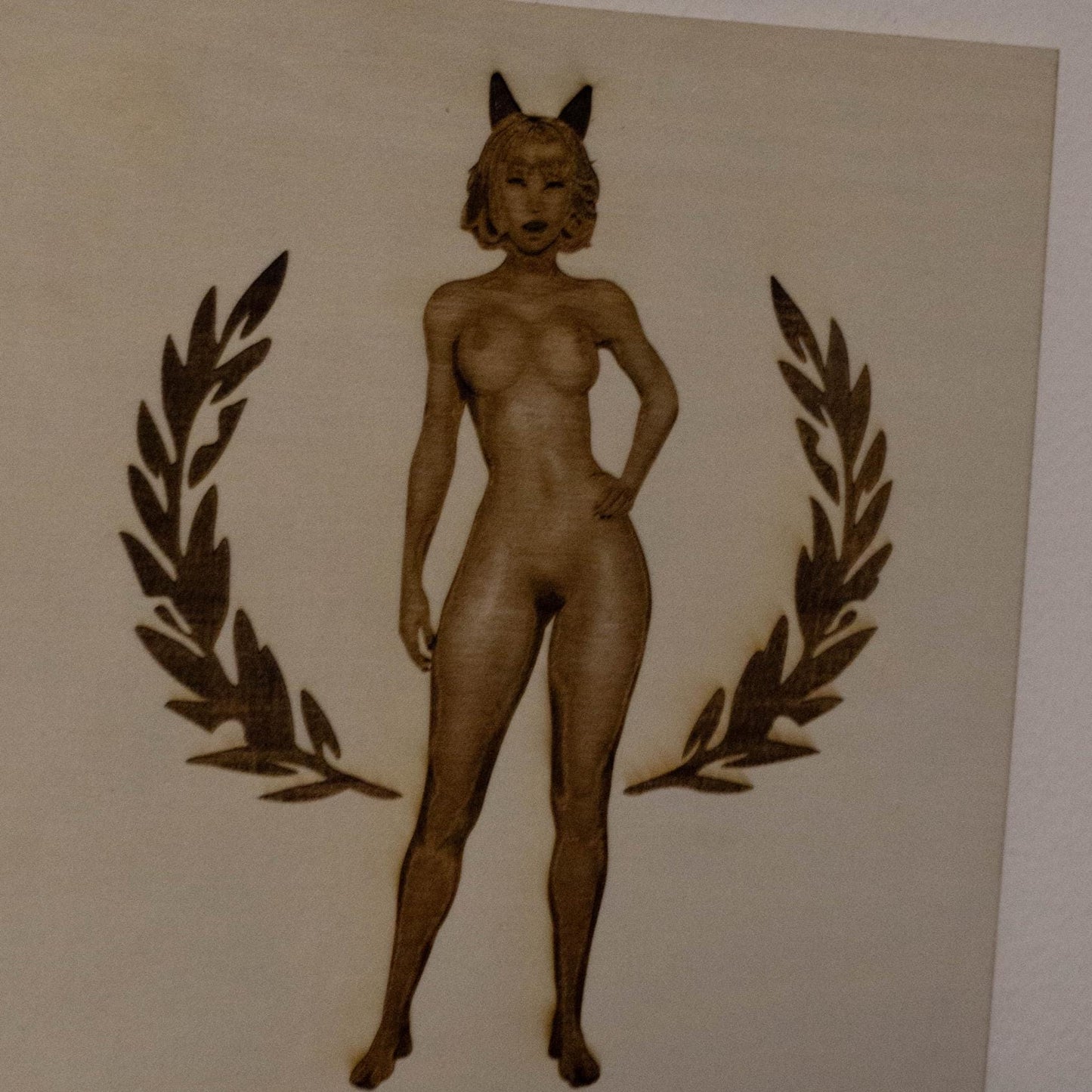 Kitty Woman Wooden Art Piece