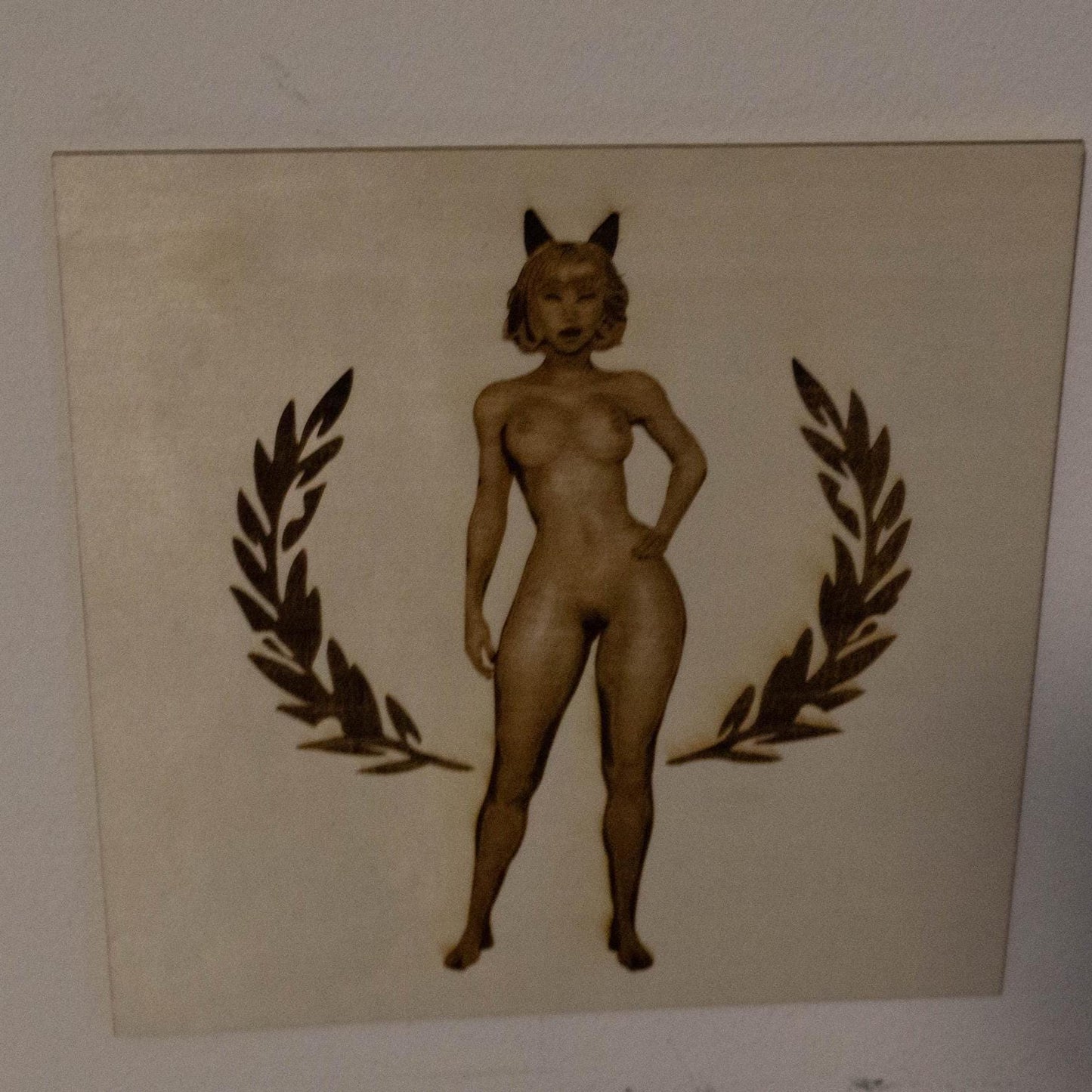 Kitty Woman Wooden Art Piece