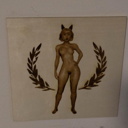 Kitty Woman Wooden Art Piece
