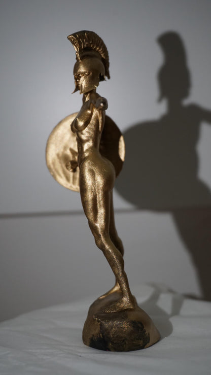 Greek Spartan Warrior Woman Figurine