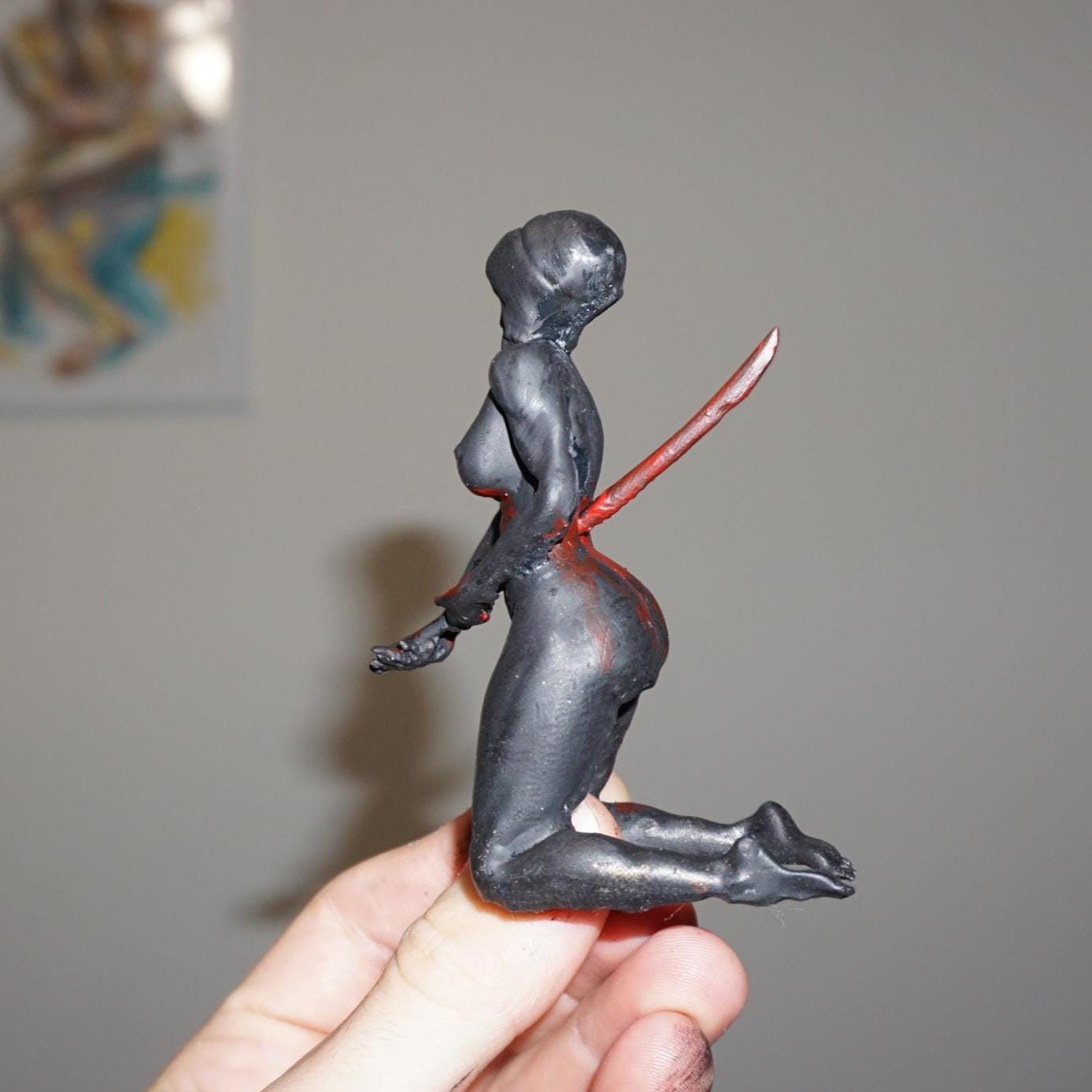 Bloody Seppuku – Ninja Statue Abstract art
