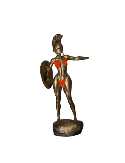 Greek Spartan Warrior Woman Figurine