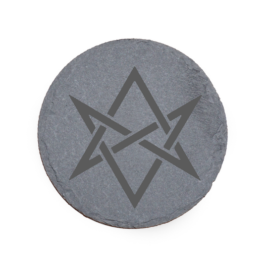 pentacle Slate Coaster Anti Slip Legs Laser Engraved