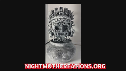 Aztec Tlaloc Rain God tabletop water Fountain