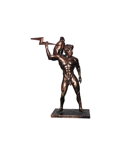 Zeus Statue with Lightning Bolt & Eagle | Greek God Sculpture | King of Olympus Figurine | Greek Mythology Decor | Multiple Sizes & Colors